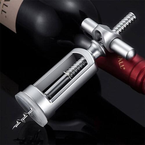 1PC Unique Zinc Alloy Corkscrew Red Wine Bottle Opener Portable Cross Lock Cork Puller Wine Cork Remover Kitchen Drinkware
