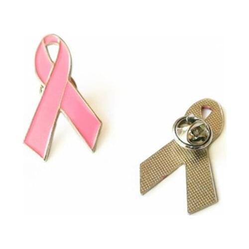 10Pcs/Set Womens Jewelry Enamel Pink Ribbon Brooch Pins Surviving Awareness Hope Lapel Buttons Badges
