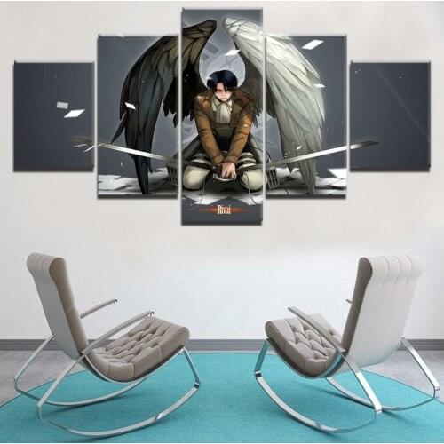 5 Pieces Wall Art Canvas Painting Anime Figure Poster Modern Home Decoration Bedroom Wall Living Room Frame Pictures