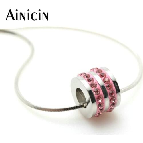 5pcs Stainless Steel Wheel Shape Rhinestone Clay Paved Pendant 16'' Boxed Chain Necklace For Men and Women Jewelry