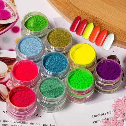 6Pcs Candy Fluorescent Mica Powder for Diy Pearl Pigment Dye Uv Epoxy Resin Tools Manicure Tools