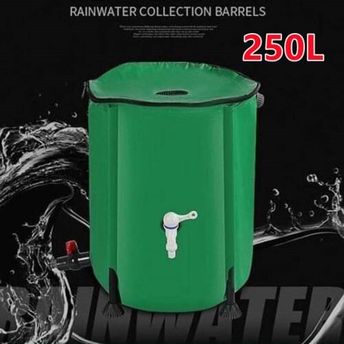 66 Gallon Rain Barrel collapsible Rainwater Harvest Water Tank Garden PVC Foldable Rain Collection Tank Water Container Camping