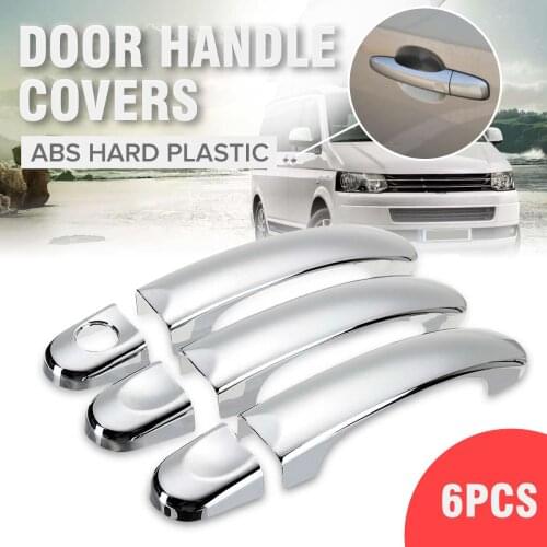 6x Chrome Exterior Door Handle Cover Trim Set For VW Transporter T5 2003-2015 Caravelle Caddy Multivan