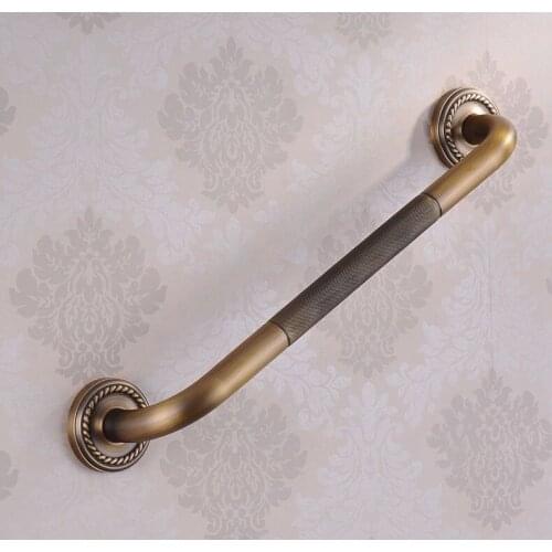 Antique Brass Material Grab Bar Bathroom Accessories Solid Brass Bathroom Tub Non Slip Grip Shower Safety Grab Bar