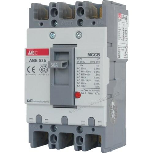 30A 40A 50A Moulded Case Circuit Breaker 3p 3 pole 50Hz AC 600V MCCB ABE-53b LS ELECTRIC