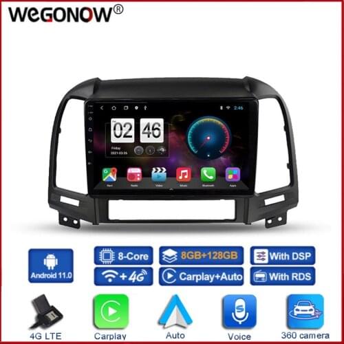 360 Panoramic Camera 6G+128G Android 10.0 Car DVD Player GPS WIFI Bluetooth 5.0 RDS Radio For Hyundai Santa FE IX45 2006 - 2012