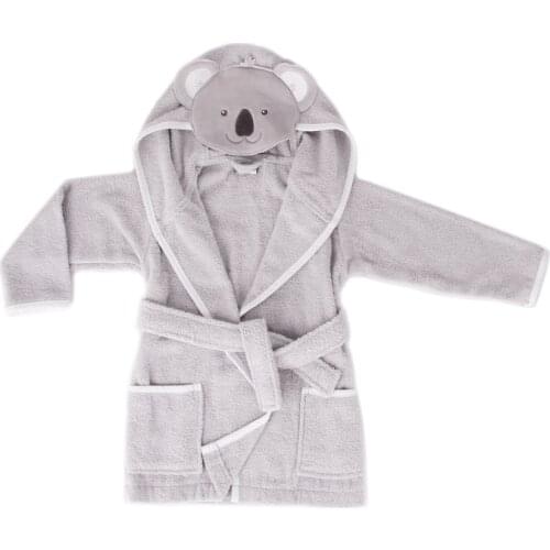 100% Cotton Koala Crocodile Embroidery 2-12 Years Kids Good Quality Soft Bathrobe Bath Towel Sleepwear Cartoon Hoodies Girls Bo