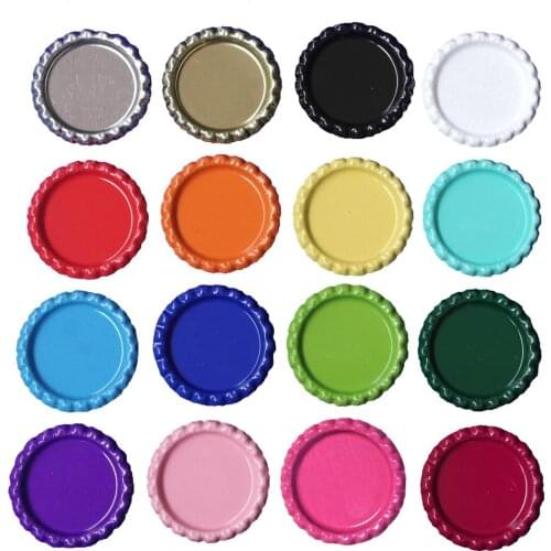 Free Shipping Wholesale 2000 pcs/lot Both Side Colored Flat Bottlecaps Flattened Bottle Caps for Jewelry Crafts Bows 11 Colors