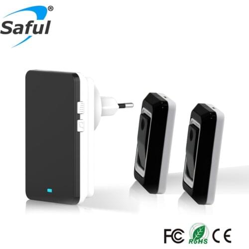 EU/US/AU/US Plug-in Wireless Door Bell Waterproof Doorbell with 2 Outdoor Transmitters + 1 Indoor Wireless Doorbell Receiver