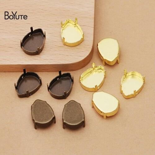 BoYuTe Custom Made (1000 Pieces/Lot) 13*18MM Water Drop Cabochon Base Blank Tray Bezel Diy Jewelry Findings Components