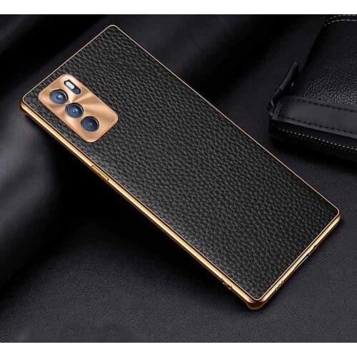 Genuine Leather Case For Oppo Reno 6Pro Cover Electronic Coque For Oppo Reno 6 Pro+ Cases Luxury Leather Fundas