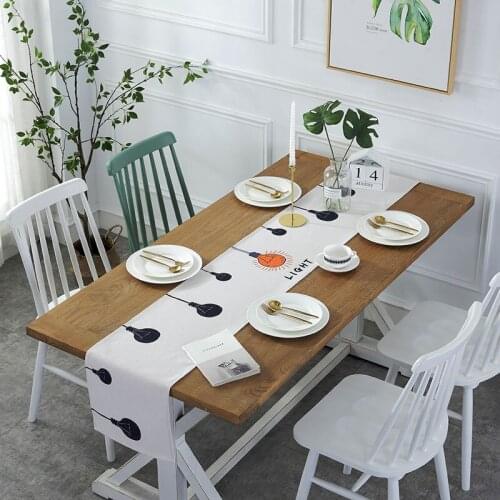 DEFU table runner fashion simple Modern table cloth waterproof linen Wedding Non-slip Pads Placemat Party Home hotel textile