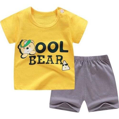 Baby Short Sleeve Pants 2-piece 1-4-yuae-old Childrens Short Sleeve Summer Sports Suit