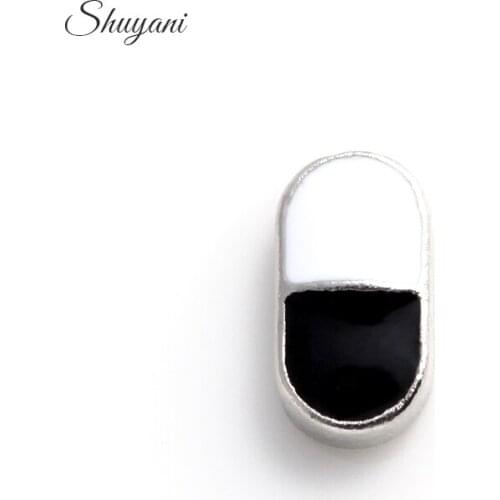 F205 Factory Price! Alloy Metal Oval Pill Charms Fit Magnet Glass Floating Locket Pendnat Necklace