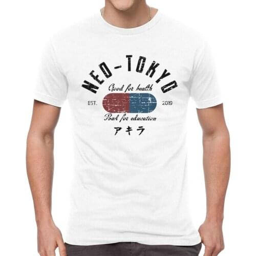 Vintage Akira The Capsule T-Shirts Men Novelty T Shirt Short Sleeve Japan Manga Neo Tokyo Tshirts Cotton Tee Top Clothes