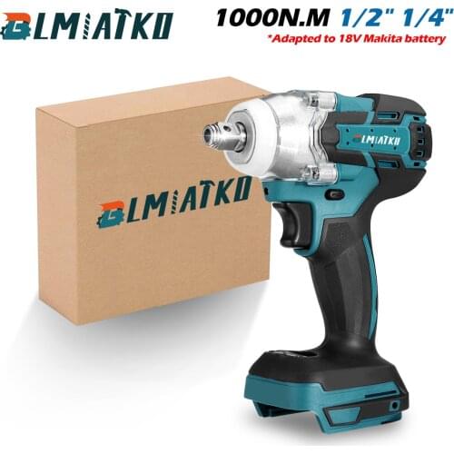 BLMIATKO Upgrade Brushless Cordless 4 Speed Electric Impact Wrench Rechargeable 1/2inch Wrench Power Tool for Makita 18V Battery
