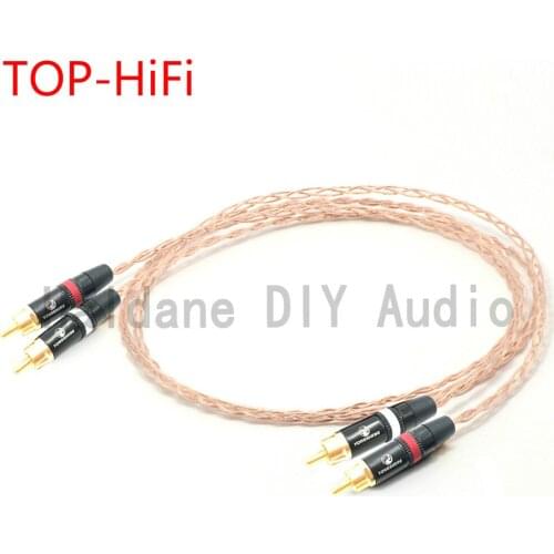 TOP-HiFi Bold Version 8CU Single Crystal Copper Audio Cable RCA Interconnect Cable 2RCA to RCA Cable for Amplifier CD player