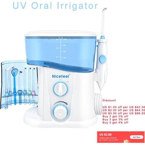 Nicefeel FC188 Oral Irrigator with UV Sterilization Function Water Flosser Dental Floss SPA Tooth Whitening 7 Nozzles for Family