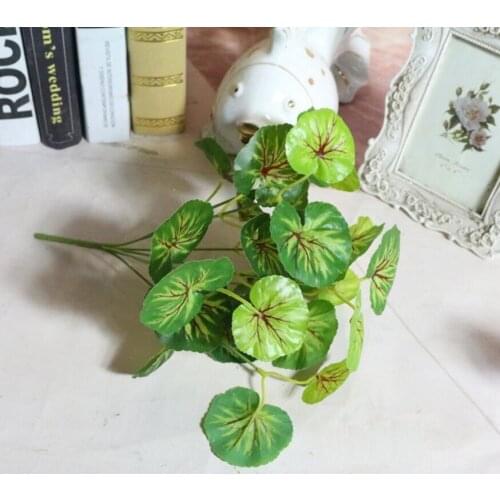 5pcs Artificial Hydrocotyle chinensis Branch Greenery For Wall Background Wedding Party Home Office Bar Decorative