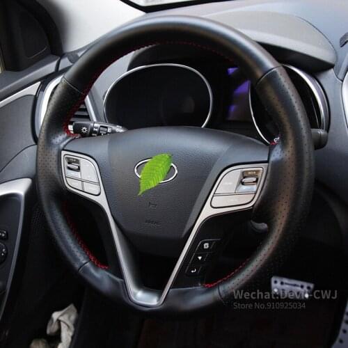 For MISTRA ix25 x35 Tucson advanced leather hand-sewn steering wheel wear-resistant grip Cover Comfortable grip car assessoires