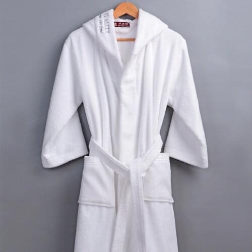 Classic Winter Robe Men Male Hooded 100% Cotton Terry Towel Long Bathrobe Mens Hotel Home Thick Warm Dressing Gown Kimono Robes