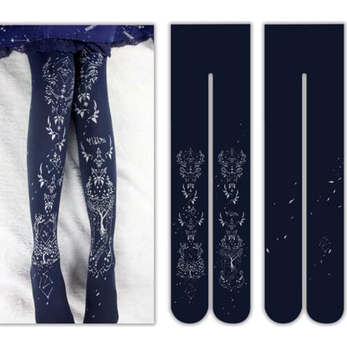 Song Of The Yggdrasil Lolita Printed Pantyhose by Yidhra