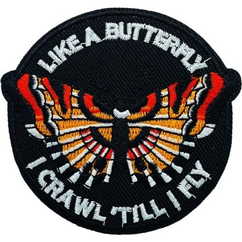 I like butterflies embroidery patch DIY Iron on Clothes Cropped Badges Applique for Jacket Jeans Decoration Apparel Garment