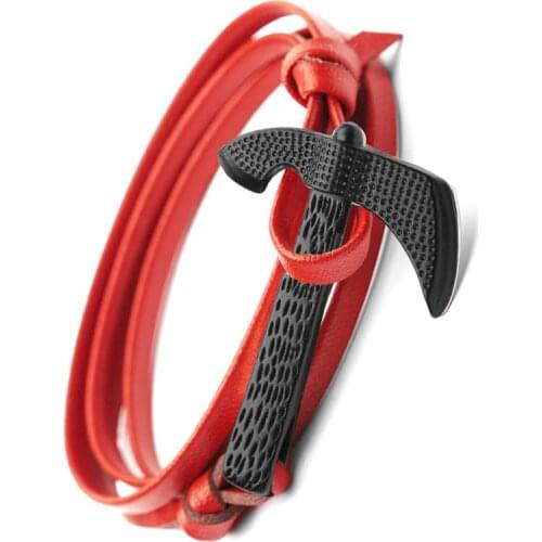 Axe Wrap-Viking Bracelets Men Leather Accessories Hatchet Handmade Pirate-Bracelet For Male