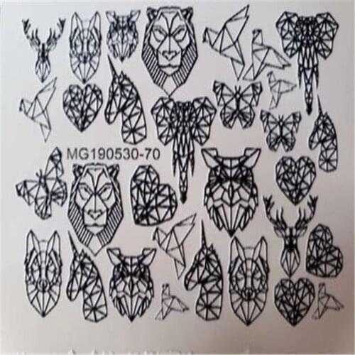 High Quality Engraved Flowers& mixed Patterns Cubic DIY Nail Stikers Water Slide Nail Art Nail Decoration