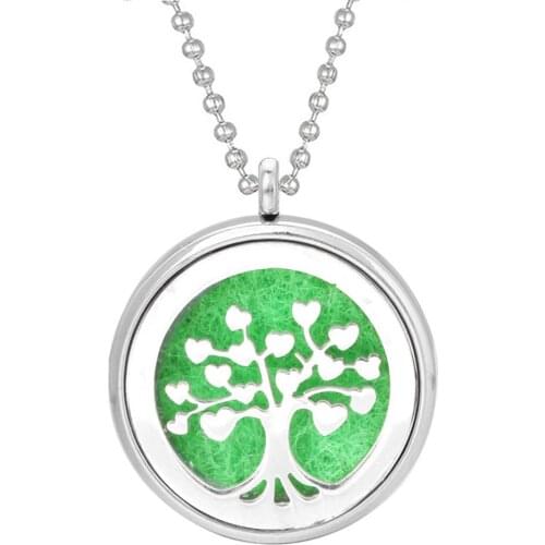 New Aromatherapy Jewelry Perfume Diffuser Necklace Essential Oil Diffuser Open Aroma Locket Stainless Steel Perfume Pendants