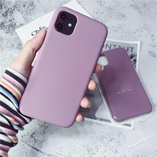 Official Silicone Full Close Cover Case for IPhone 11 Pro Max 6 6s 7 8 Plus X Xs Max Xr Case Solid Color for IPhone 11