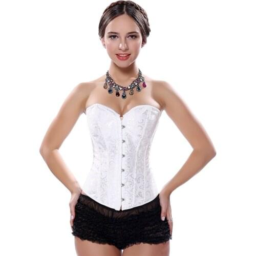 Caudatus Vintage Corsets Bustiers Plus Size Flower Print Bridal Bustier Corset Push Up Victorian Overbust Burlesque