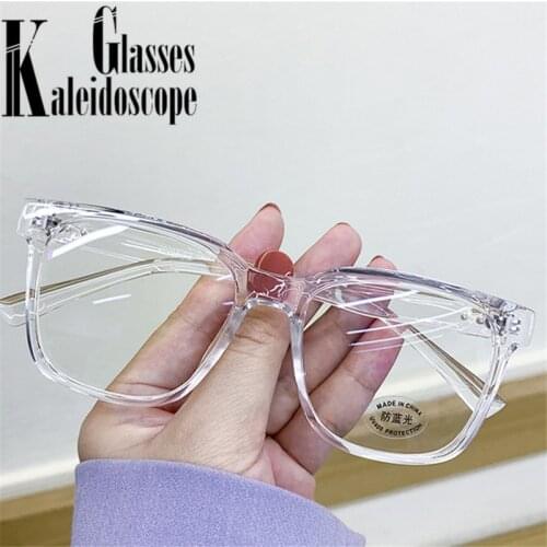 Transparent Eyeglasses Frames Women Men Anti Blue Light Glasses Frame Oversized Prescription Spectacle Optical Fake Glasses