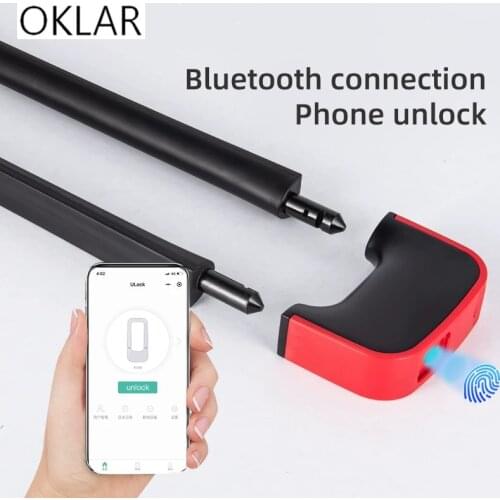 OKLAR Smart Fingerprint U-lock Anti-theft Bike Bicycle Car Motorcycle Intelligent Lock Waterproof For Office locker sliding door