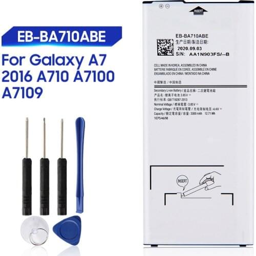 Original Replacement Samsung Battery For Galaxy A7 2016 A710 A7100 A7109 A710F Genuine Phone Battery EB-BA710ABE EB-BA710ABA