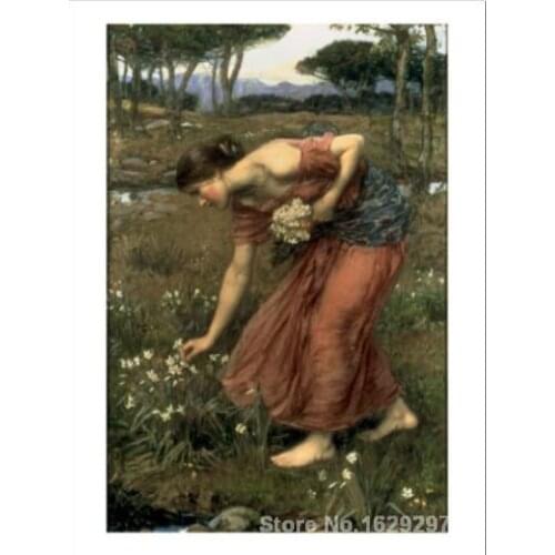 Modern landscape painting Narcissus John William Waterhouse High quality Hand painted