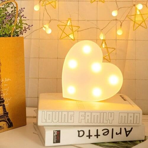 3D LED Night Lamp Heart Light Wall Hanging Lamp Indoor Decor Wedding Party LED Night Light Desktop Decor Ornaments
