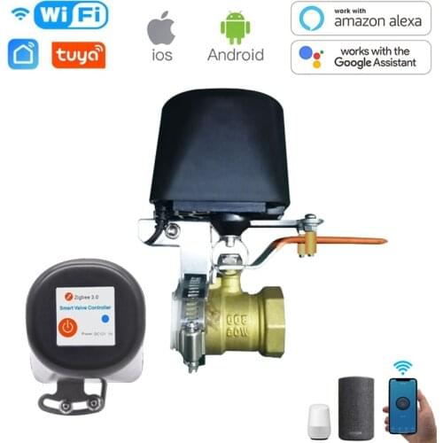 Tuya Zigbee WiFi Water Valve Smartlife Auto Control Smart Gas Water Valve Remote Control Vioce Control Via Alexa Echo Google