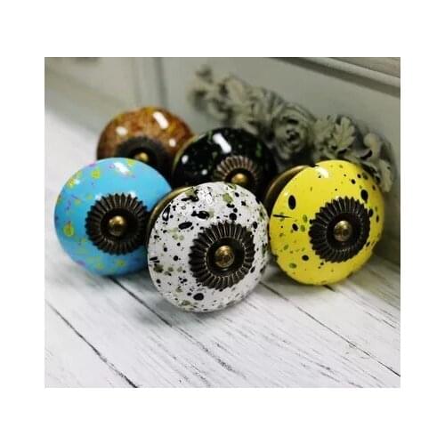 UNILOCKS Knob UFO Shape Cabinet Ceramic Handle Cartoon Drawer