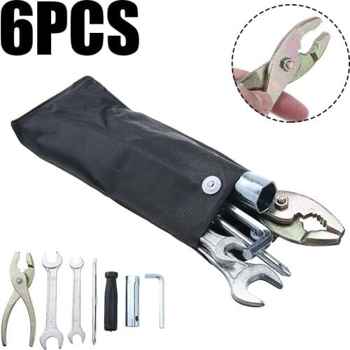 Universal 6pcs Motorcycle Small Maintenance Motorbike Wrench Tools Kit Screwdriver Pliers Wrenches Spark Plug Sleeve