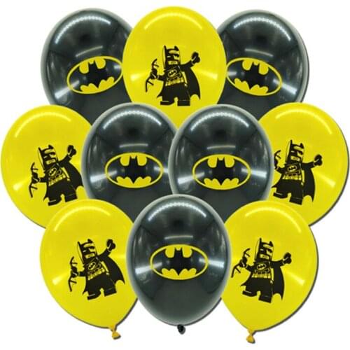 10pcs/lot DC Batman Balloons Globos Latex Balloons Baby Boy Birthday Party Decorations Supplies Kids Classic Toys Bat