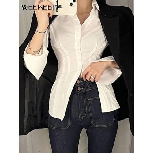 WEEKEEP Blouses With Sleeves