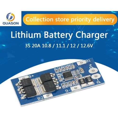3S 20A 18650 Li-ion Lithium Battery Charger Protection Board 10.8V 11.1V 12V 12.6V Electric 15A Lipo BMS PCB PCM with balance