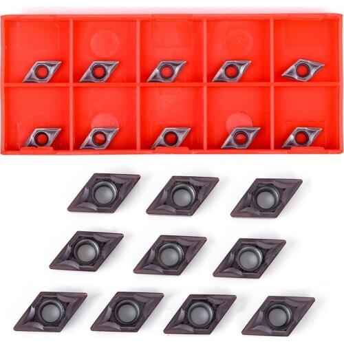 10pcs/Set DCMT070202 Purple Coating CNC Blades Grinding Carbide Inserts For Cutting Tool Boring Bars