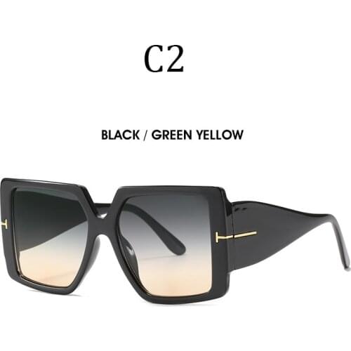 2021 NEW Luxury brand square sunglasses Big frame T Gradient lenses sun glasses for women men high quality high quality 9100