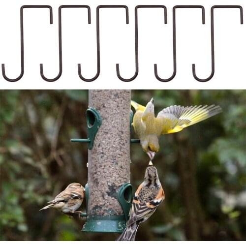 6 Pcs 2 x 6 inch Fence Hooks Patio Hooks Metal Hangers for Vinyl Fences Indoor and Outdoor Hanging Lights Plants Bird Feeder