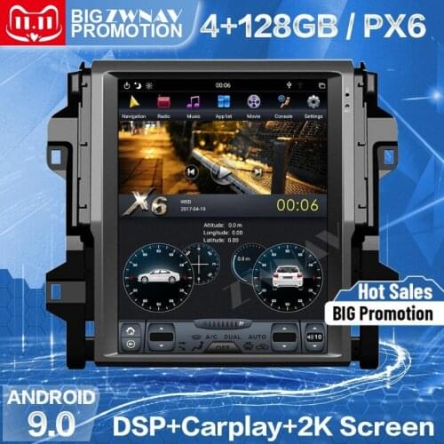 128G Tesla Screen Carplay For Toyota Fortuner 2016 2017 2018 2019 Android Car multimedia Player GPS Radio Audio Stereo Head Unit