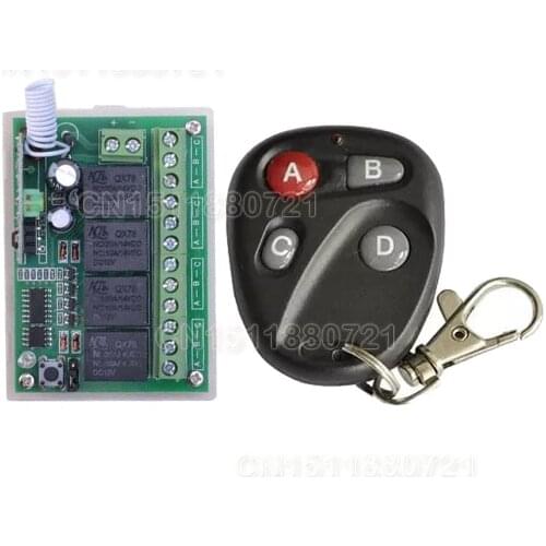 DC12V 4CH RF Wireless Remote Control Switch 315/433 MHZ Transmitter And Receiver CHINA manufacturer