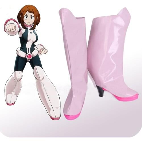 My Hero Academia Boku No Hero Akademia Ochako Uraraka Pink Cosplay Shoes Boots Halloween Party Cosplay Costume Accessories