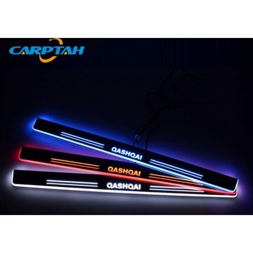 CARPTAH Trim Pedal Car Exterior Parts LED Door Sill Scuff Plate Pathway Dynamic Streamer light For Nissan Qashqai 2015 2016